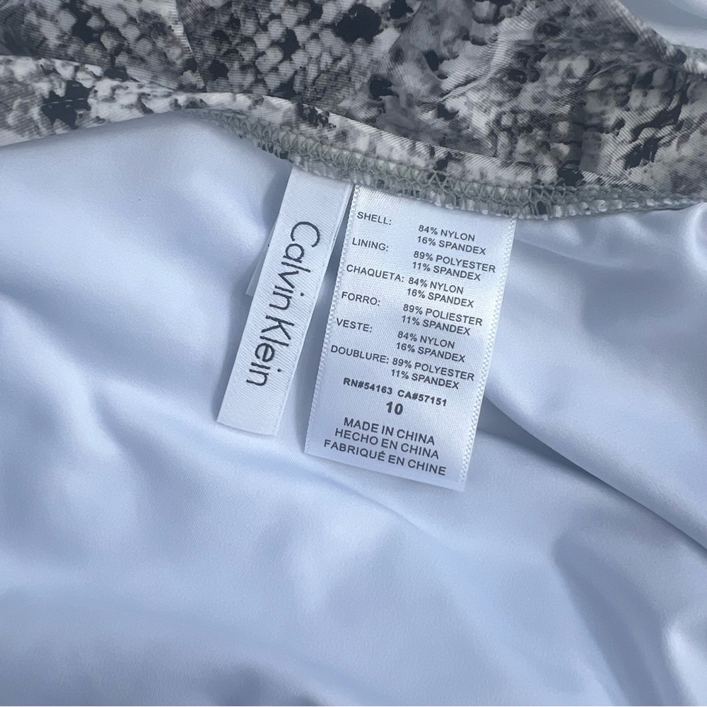 Calvin Klein Viper One Shoulder Starburst 1 Pc Swimsuit Sz 10 Never Worn No Tags - Picture 7 of 11